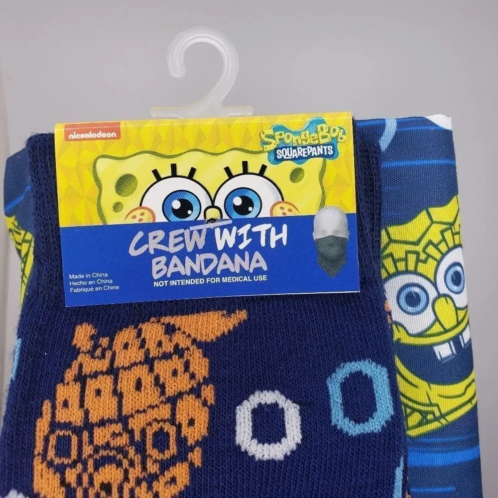 Spongebob socks pineapple crew socks with matching bandana